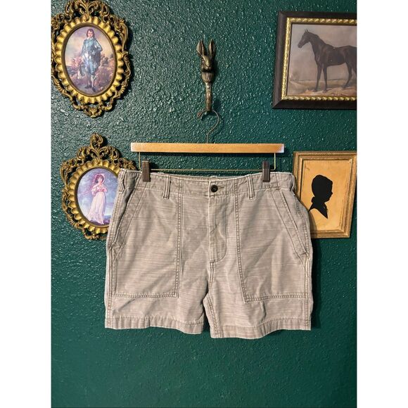 Outerknown Mens 32 The Field Shorts Green Organic Cotton Utility Pockets - Picture 1 of 4